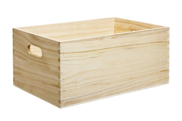 empty wooden crate isolated on white