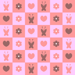 Cute pink feminine seamless pattern