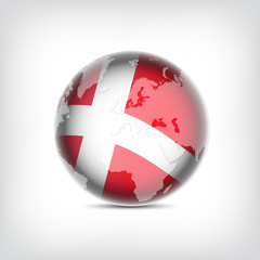 Obraz premium Dänemark Globus