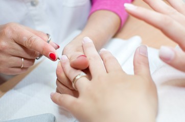 Manicure in process