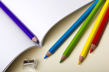 Paper and pencils on the table