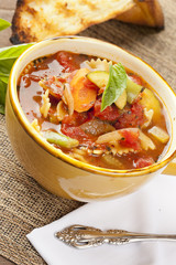 Hot Homemade Minestrone Soup