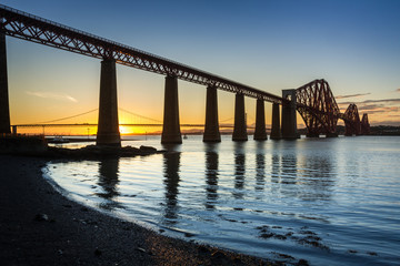 Sunset over the Forth Road Bridge