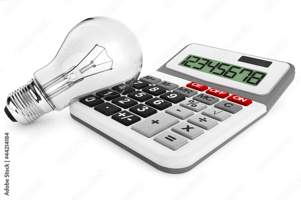 Aufkleber Light bulb with calculator