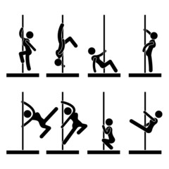 Sexy Pole Dance Icon Symbol Sign Pictogram