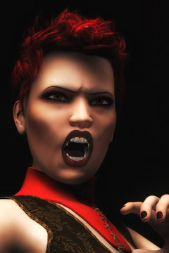 Digital Illustration of Female Vampire