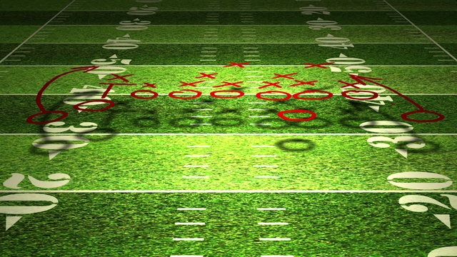 American football field tactics animation