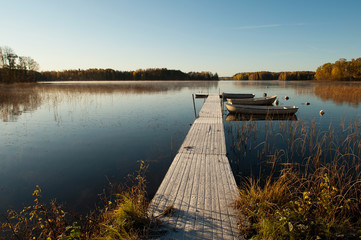 First frost at a Swedish lake in Ostergotland