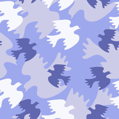 Seamless texture with blue birds