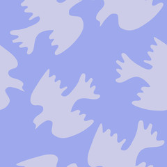 Seamless texture with blue doves