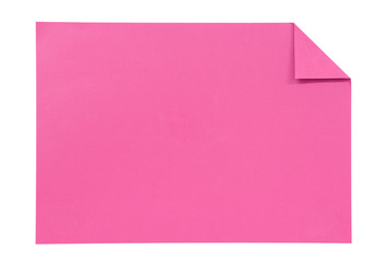 pink paper isolated on white