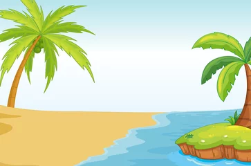 Möbelaufkleber Palmen-Kokospalme am Meeresufer © GraphicsRF