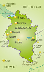 Umgebungskarte von Vorarlberg als Übersicht