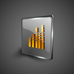 Glossy web 2.0 music icon. EPS 10.