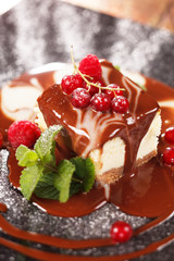 Chocolate cheesecake with berries