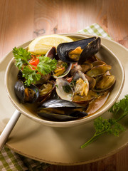 mussel and clam soup
