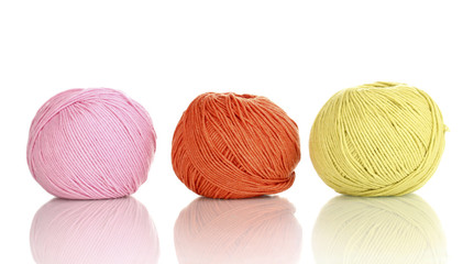 Knitting yarn isolated on white