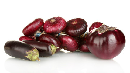 Purple vegetables isolated on white