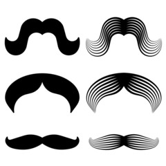 vector mustache vintage black icons