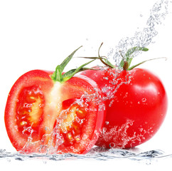 éclaboussure de tomate coupée