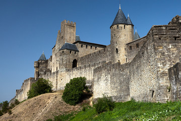 Fototapeta na wymiar The ancient Citte of Carcassonne in France
