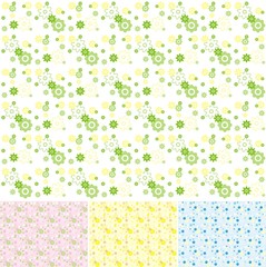 collection of the color seamless textures with flowers