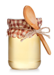 Honey pouring from the spoon