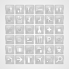 Travel aluminum icons