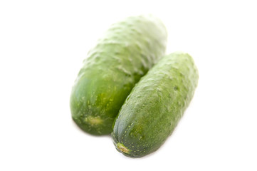 fresh cucumbers isolated on white