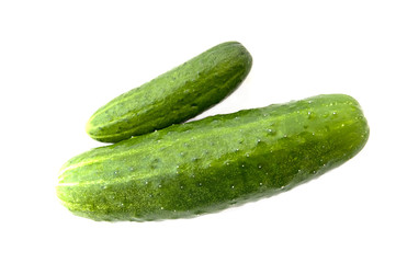 fresh cucumbers isolated on white