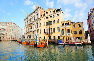 View to palazzos (palaces) on Grand Canal in Venice