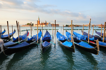 Landscape with gondolas in Venice