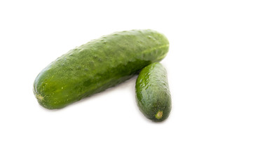 fresh cucumbers isolated on white