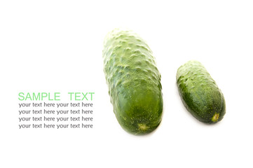 fresh cucumbers isolated on white