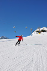 Fototapeta na wymiar Narciarstwo na Corviglia w Sankt Moritz