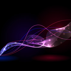 Colorful abstract light wave vector background.