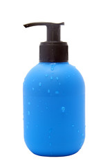 Seifenspender mit Textfreiraum auf weiß isoliert