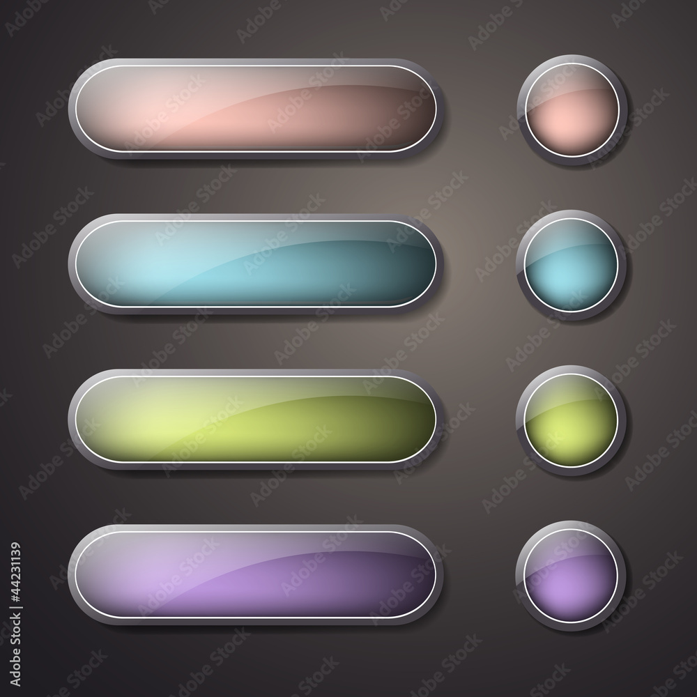 Wall mural vector set of blank web buttons