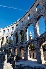 Fototapeta premium Ancient Roman Amphitheater in Pula, Istria, Croatia
