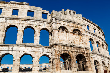 Fototapeta premium Ancient Roman Amphitheater in Pula, Istria, Croatia