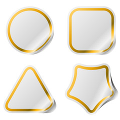 Blank stickers with golden frame.