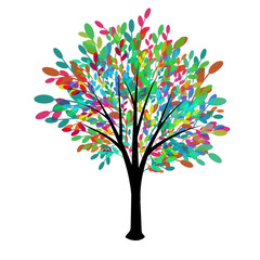 Obraz premium Decorative tree with multicolored foliage