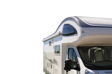 Camper isolato su sfondo bianco