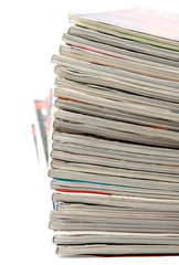 Stack of old magazines