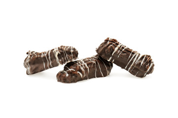 Chocolate cookie isolated on white background