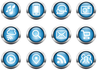 Internet Buttons  glossy blue