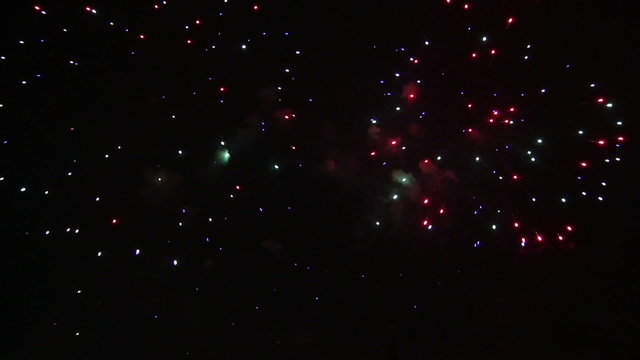 Beautiful fireworks in the night sky