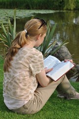 Student Studying Holy Bible