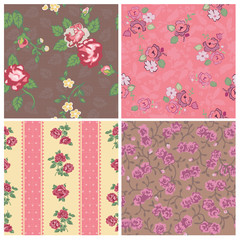 Seamless background Collection - Vintage Flowers - for design