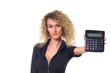Business woman with calculator